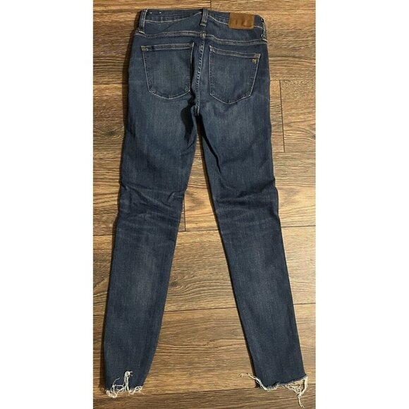 Madewell 9” Skinny Stretch High Rise Jeans Size 25 Petite Raw Hem‎ - Picture 7 of 8